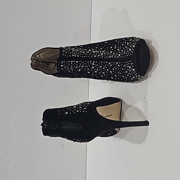 INC Black Suede with Rhinestone Booties Size 10 - Picture 4 of 15